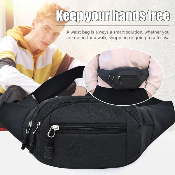 Svart midjeveske med flere rom Black 1-pack
