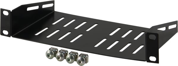 10 "fixed shelf, 1U, 136mm deep, black