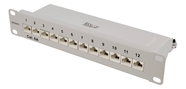 10" patch panel, 12xRJ45, Cat6a, STP, 10Gbps