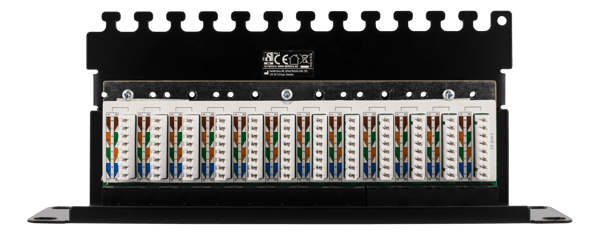 10" patch panel, 12xRJ45, Cat6, 1U, Krone LSA, unshielded