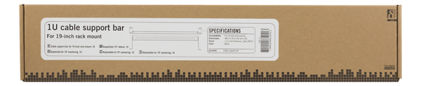 Cable support for 19" installation, 1U, black