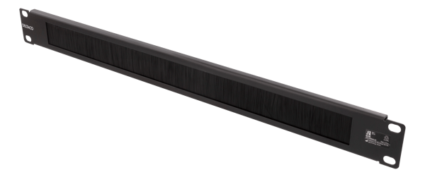 19" cable management with brush, metal/nylon, 1U, black