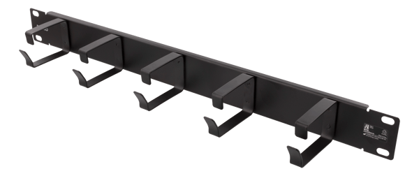 19" cable management, metal, 5 loops, 1U, black