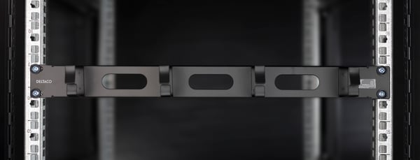 19" cable management, metal, 4 loops and feedthrough, 1U