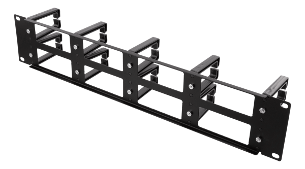19" cable management, metal/plastic, 10 loops feedthrough