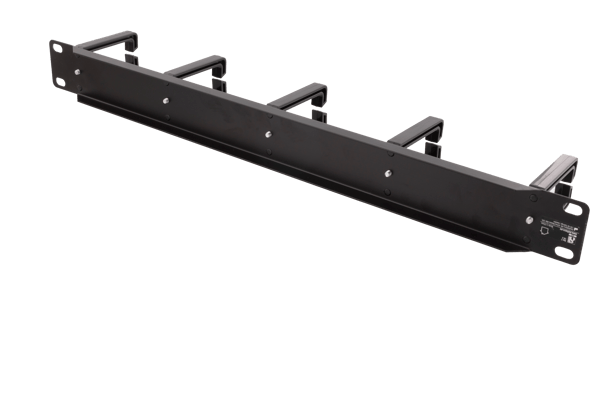 19" cable panel 1U, 5 brackets, black