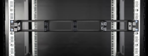 19" Cable panel, 1U, 5 brackets, cable management, black