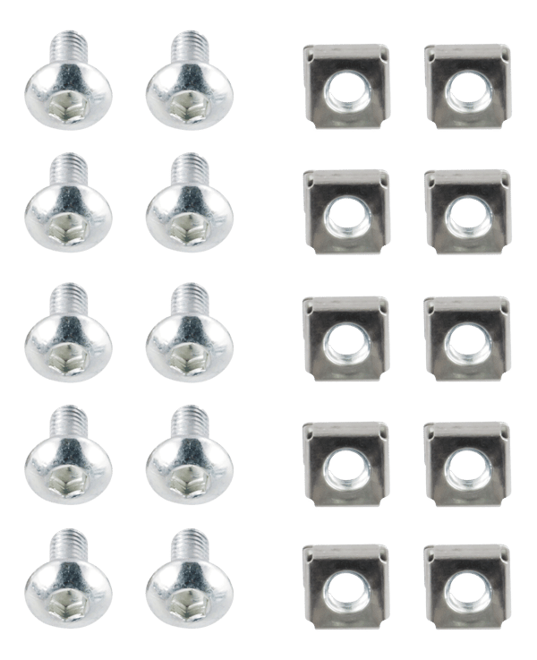 M6 screw set hex (washers + screws + nuts) 10-pack
