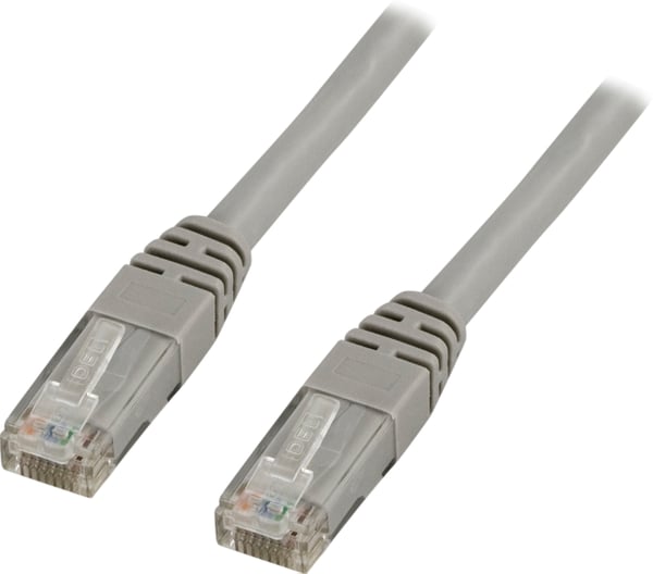 U/UTP Cat5e patch cable 1m, 100MHz, grey