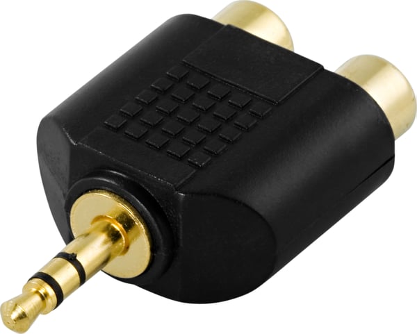Multimedia adapter, 2xRCA fe to 3.5mm ma, gold-plated