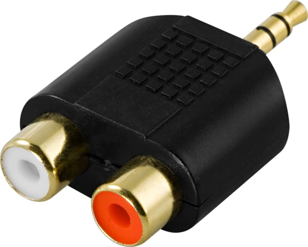 Multimedia adapter, 2xRCA fe to 3.5mm ma, gold-plated
