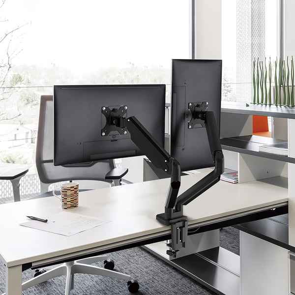 OFFICE Dual Mount Gas Spring Monitor Arm tilt 17"-32"