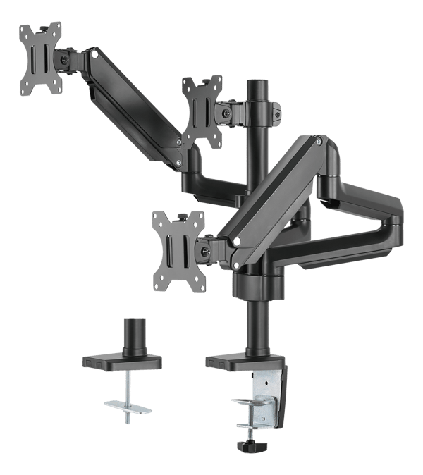 OFFICE Triple Mount Gas Spring Monitor Arm tilt 17"-27"