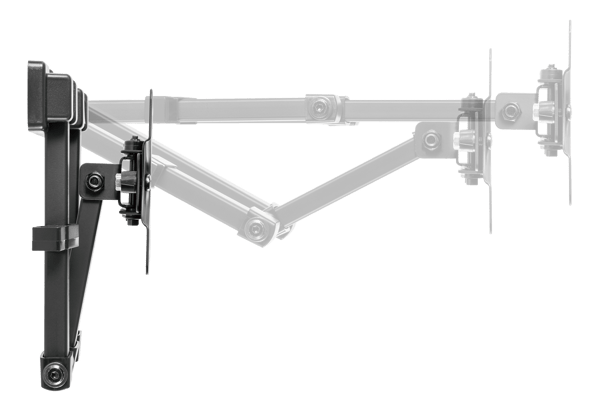Full motion 3-way wall mount, 13-27" up to 20 kg, tilt, rota