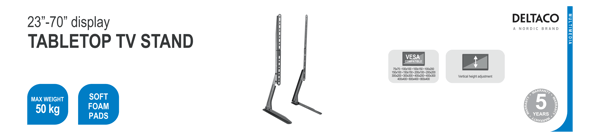 Tabletop tv stand 2370" 50kg vertical height adjustment VESA