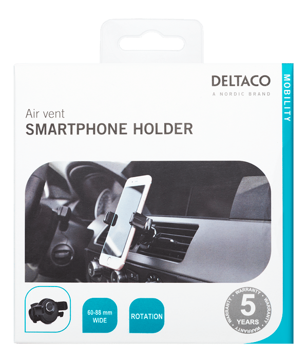 Air vent car holder, for smartphones 60-88 mm, rotatable