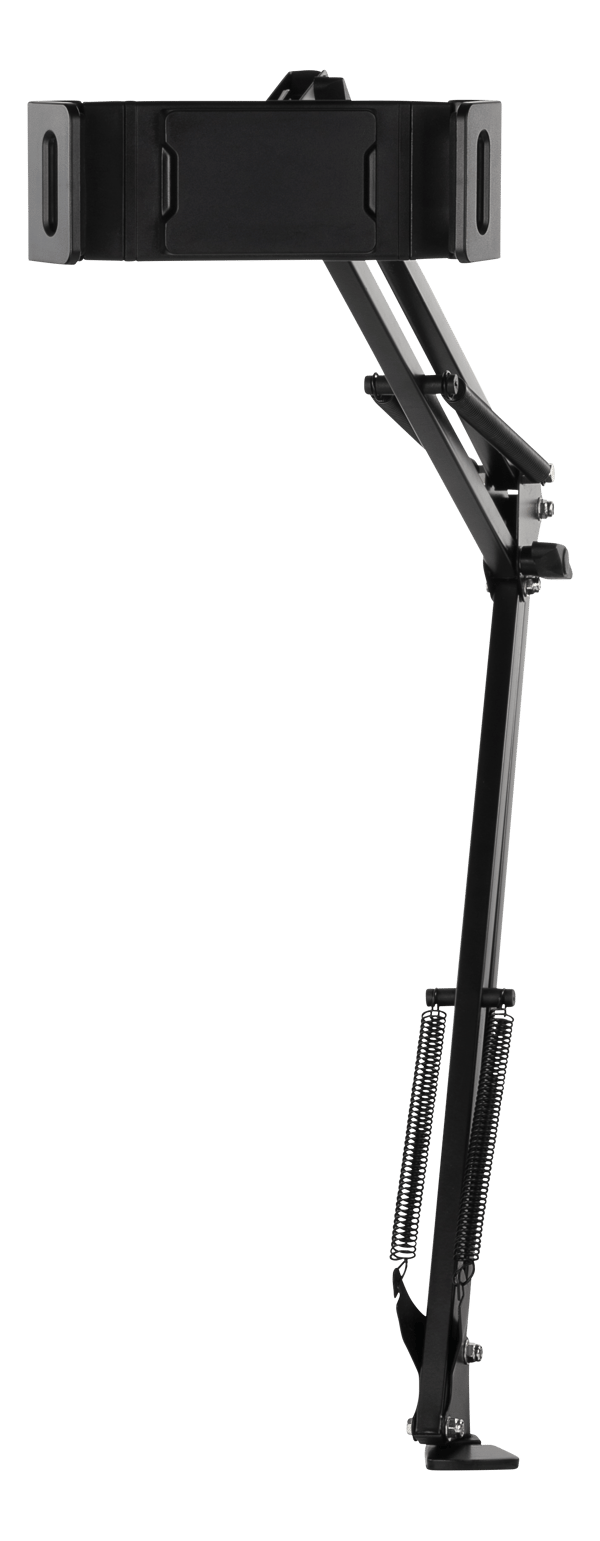 Stand for phones & tablets 4"-12.9", c-clamp, 360°, black
