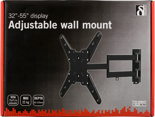 Wall mount TV screen 2355" max35kg VESA 75x75 to 400x400mm