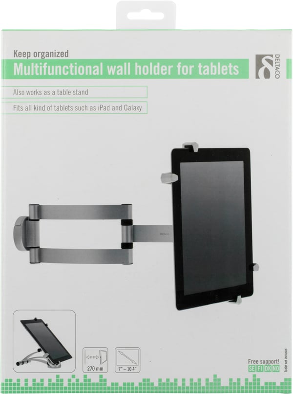 Wall bracket for tablet, rotatable 360, 3 joints, gray V2