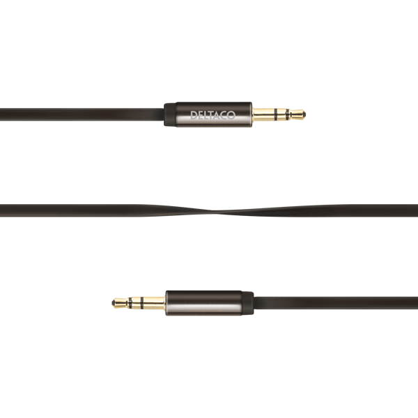 Audio cable, 3.5mm male to 3.5mm male, 1m, black