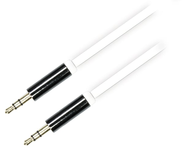 Audio Cable, 3.5mm male to 3.5mm male, 0.5m, white