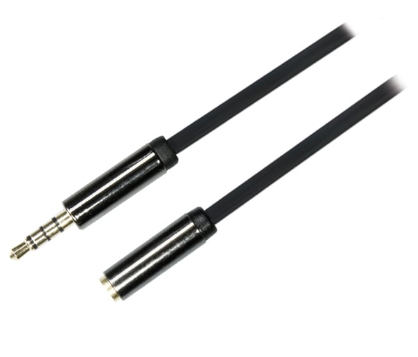 Audio Cable, 3.5mm straight male>3.5mm female, 4-pin, 0.5m