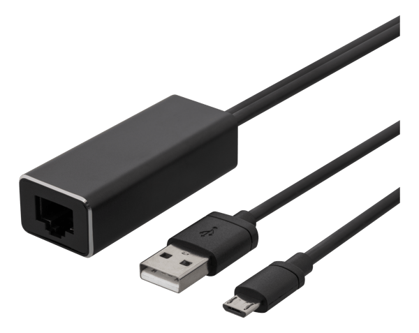 Ethernet adapter casting device 1m 100 Mbps USB-A+USB MicroB