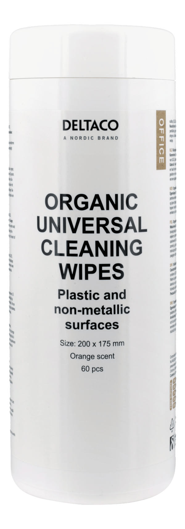 Organic universal cleaning wipes 20x17cm 1 pack 60 napkins