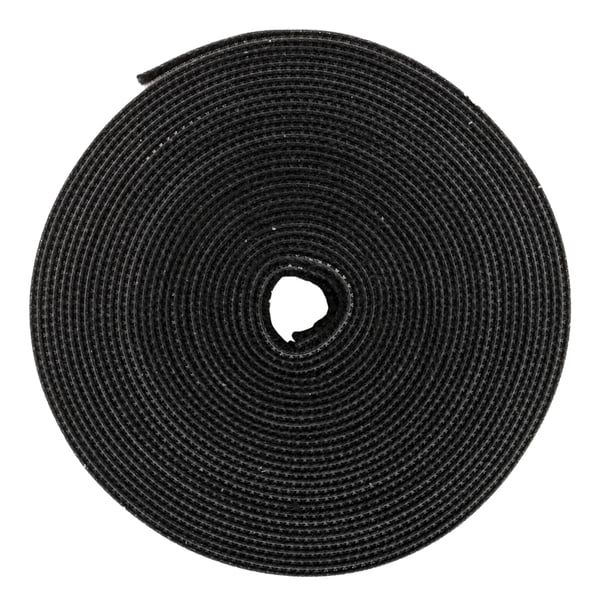 Hook and loop fastener cable ties, width 10mm, 5m, black