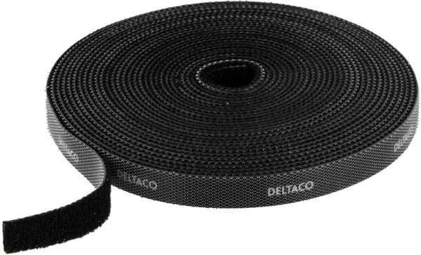 Hook and loop fastener cable ties, width 10mm, 5m, black