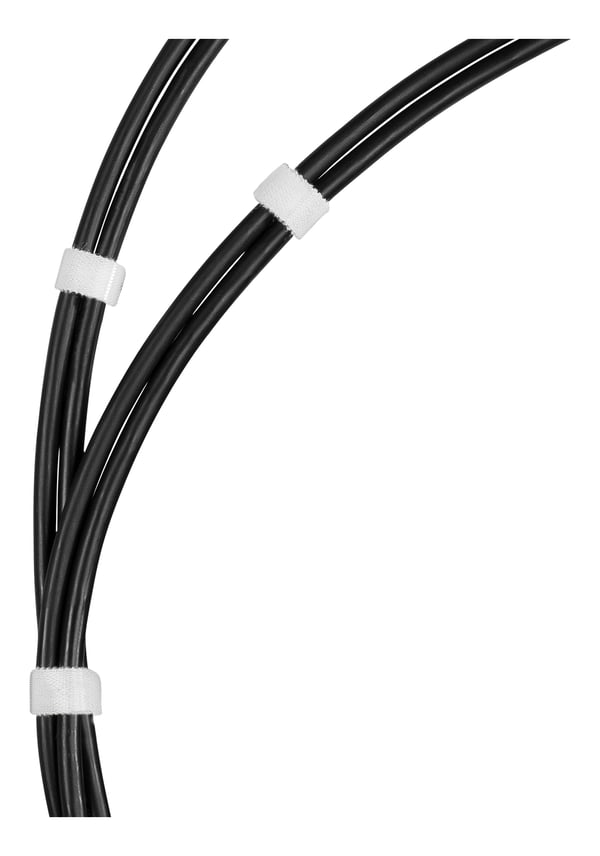 Hook and loop fastener cable ties, width 10mm, 5m, white