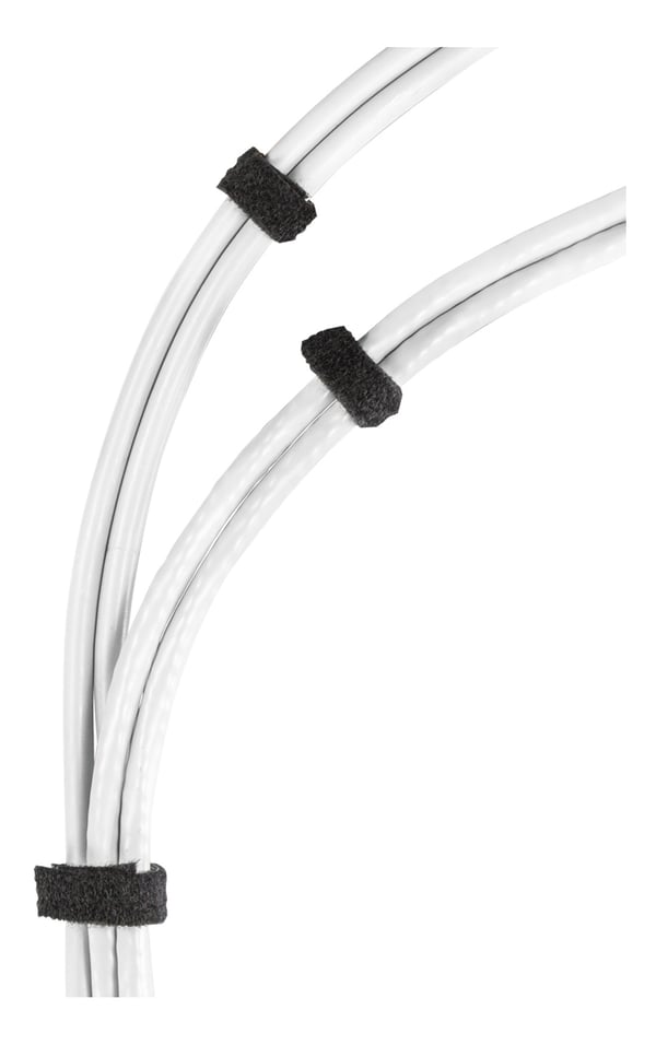 Hook and loop fastener cable ties, width 10mm, 15m, black