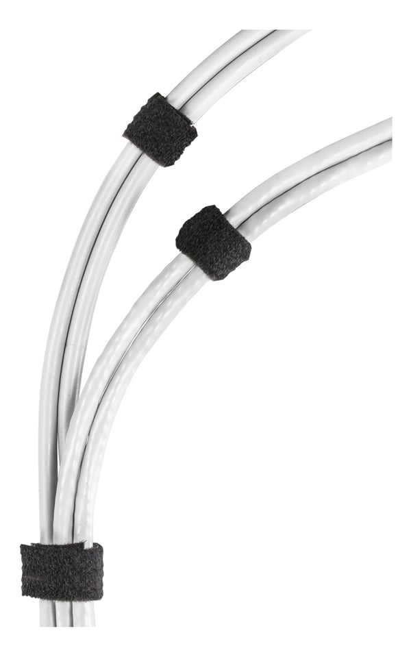 Hook and loop fastener cable ties, width 20mm, 5m, black