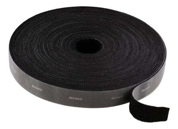 Hook and loop fastener cable ties, width 20mm, 5m, black