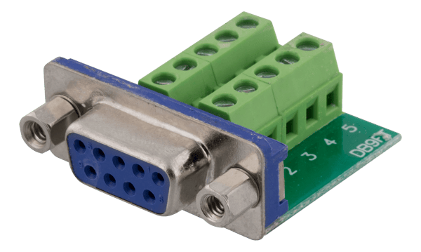 10-pin Terminal Block Adapter, DE-9 female, 10-Pin, green