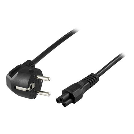 Device cable 3-pin notebook angled CEE 7/7 & IEC C5 3m