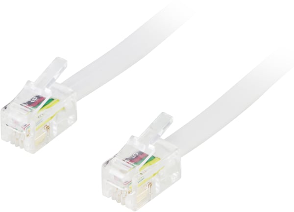 Modular cable 4P4C(RJ9/RJ10/RJ22) 3m, white