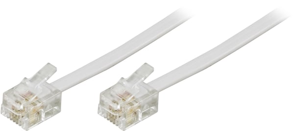 Modular cable, 6P4C(RJ11) to 6P4C(RJ11), 2m, white