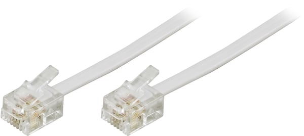 Modular cable, 6P4C(RJ11) to 6P4C(RJ11), 5m, white