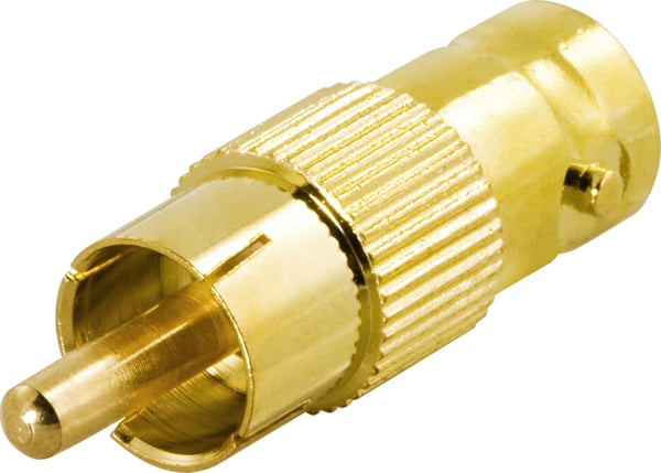 Adapter, RCA male to BNC female, gold plated