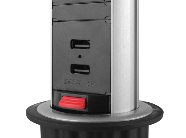 Office popup power outlet  desk/table surge protection 3x