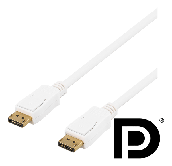 DisplayPort cable, 2m, 4K UHD, DP 1.2, white