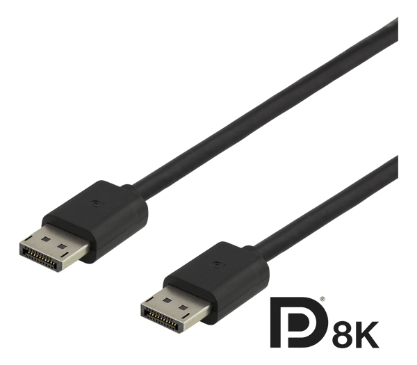 DisplayPort cable, DP 1.4, 7680x4320 at 30Hz, 3m, black