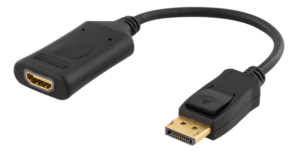 DisplayPort - HDMI adapter, 4096x2160 60Hz, 0.1m, black