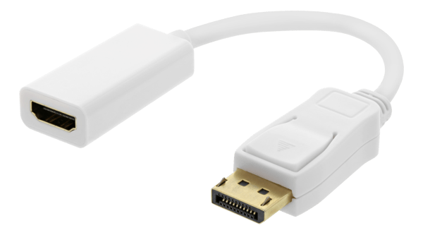Displayport ma, HDMI fe adapter, DP++, 3840x2160 60Hz, white