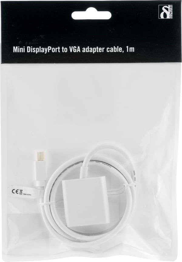 Mini DisplayPort to VGA(HD15) cable, male-female, 1m, white