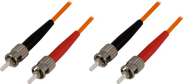 OM1 Fiber cable, ST - ST, duplex, UPC, 62,5/125, 3m, orange