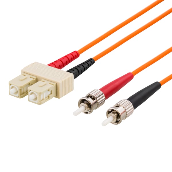 OM1 Fiber cable, SC - ST, duplex, UPC, 62,5/125, 1m, orange OM1 Fiber cable, SC - ST, duplex, UPC, 62,5/125, 1m, orange