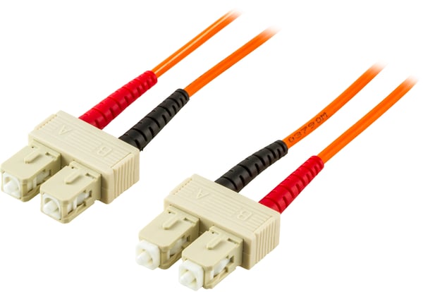 OM1 Fiber cable, SC - SC, duplex, UPC, 62,5/125, 3m, orange