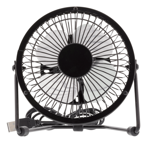 USB fan, 10cm, table model, 1x USB Type A ma, black